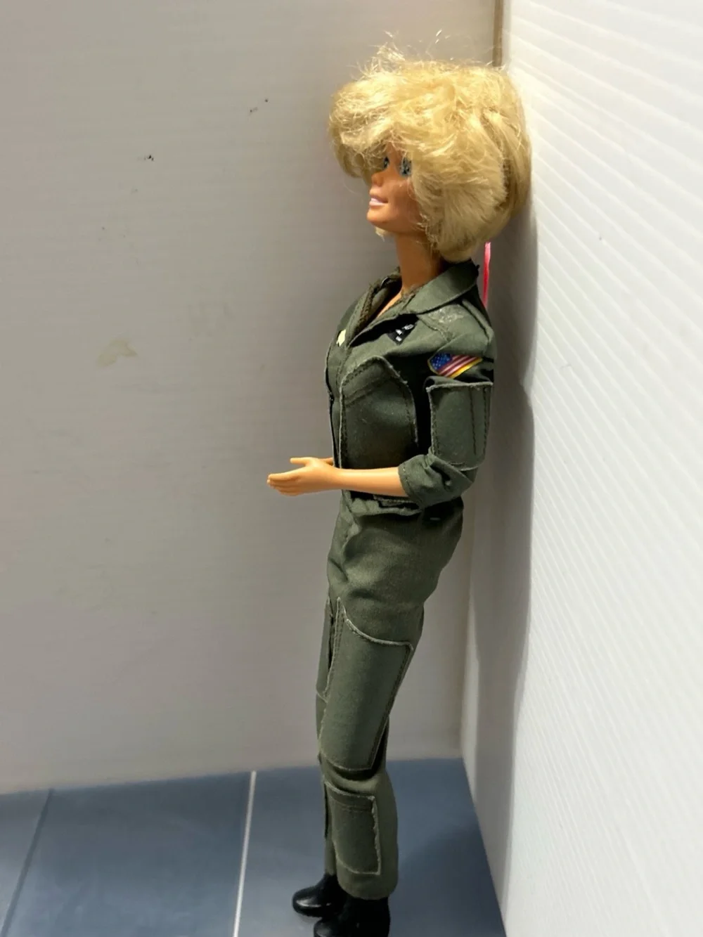 Mattel Blonde Barbie Doll in Olive Green Flight Suit